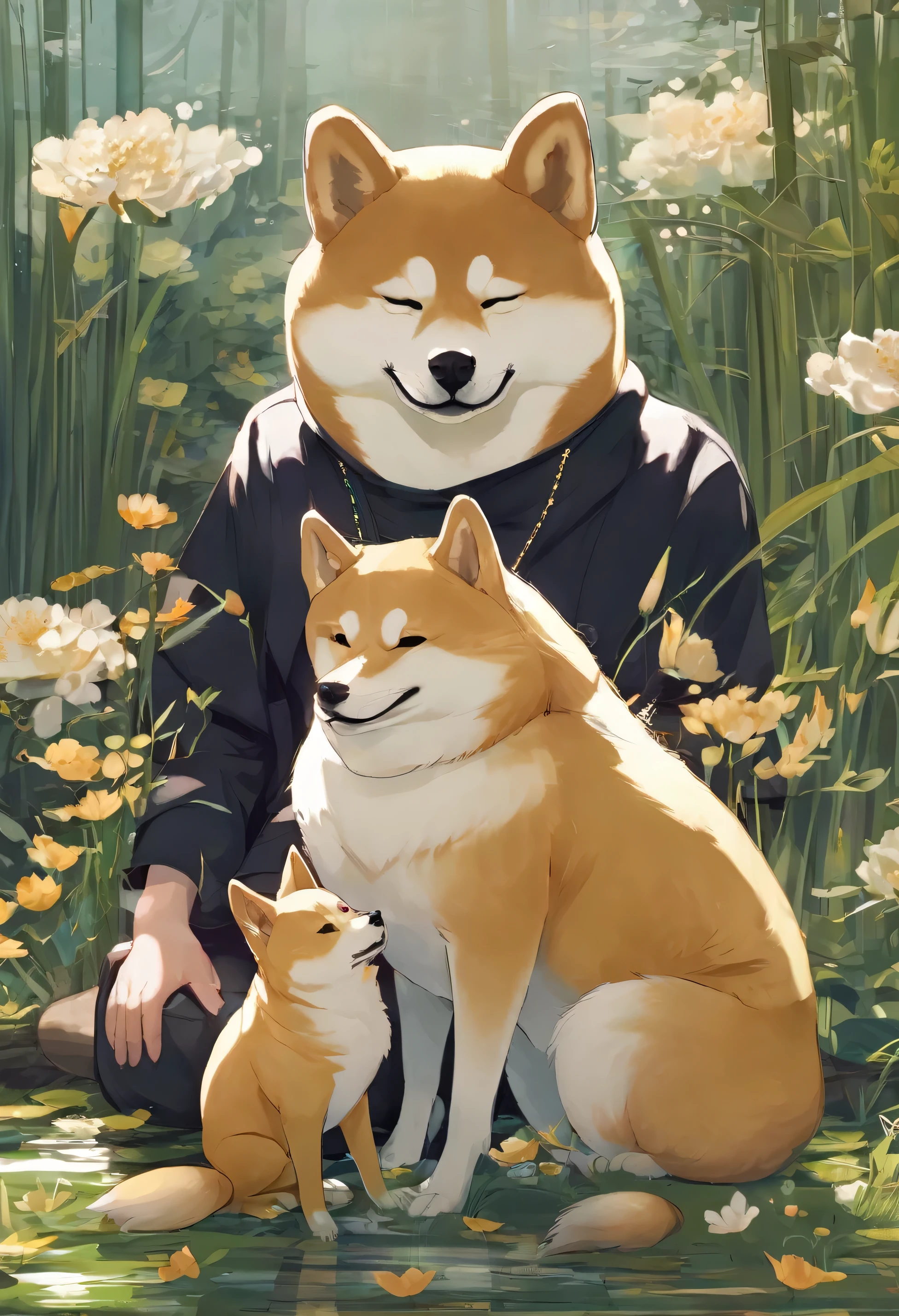 son and father shiba 