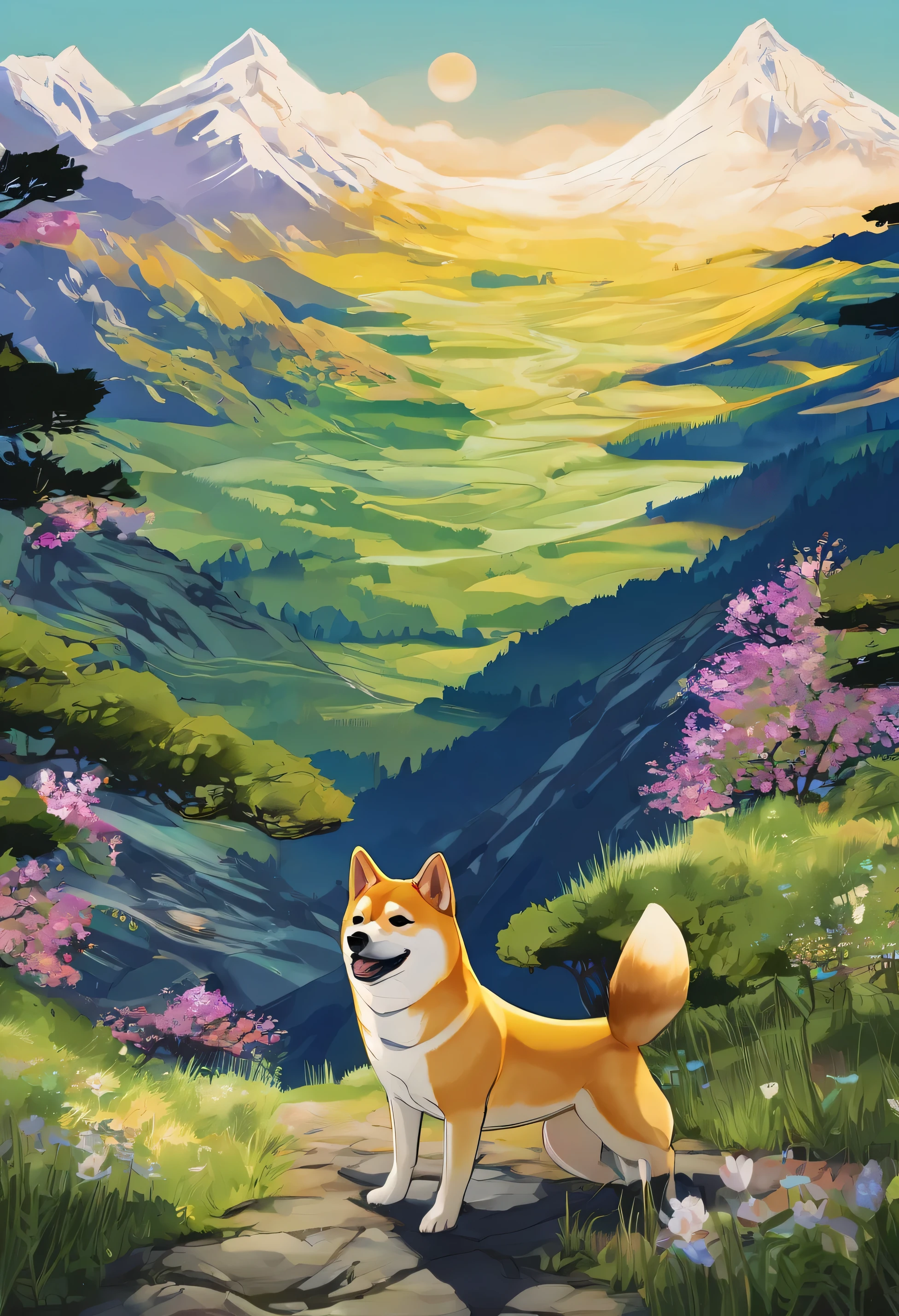 shiba in the mountain