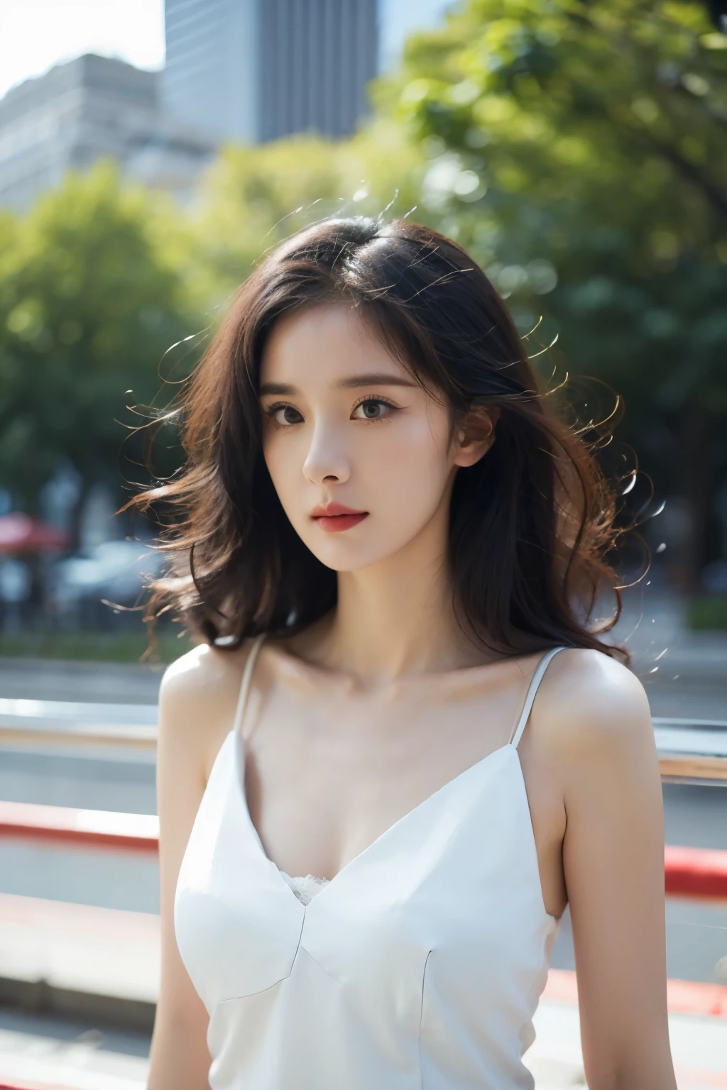 masterpiece, best quality, High resolution, (lifelike:1.4), (depth of field:1.5), 1 girl, (Detailed face), (Predominant_Body:1.5), Standing in a big city, 
 curls, big breasts, looking at the audience, Cartoon,

(Egiosar:0.3), (ulzzang-6500:1),