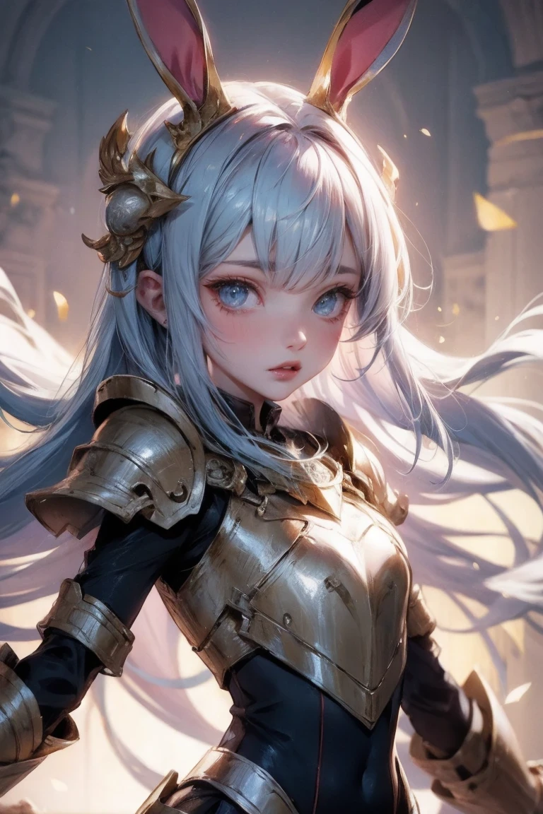 Cute bunny armor in comic style  