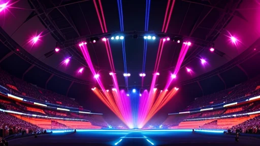 Opening Ceremony of the Asian Games, Inside the venue,Mesmerizing drone light show, Vibrant colors, Impressive formation, Entice your audience,