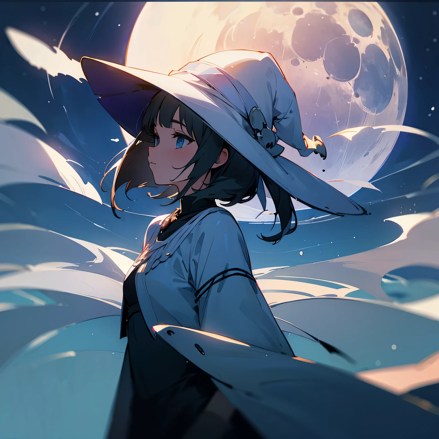 Moonlight and girl