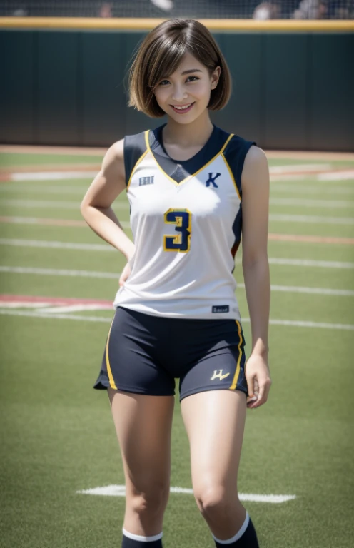 (((full body esbian)))、((short cut hairstyle))、perfect style、beautiful feet、cute、((tracking & field athlete female))、beautiful japanese girl、(((1 person)))、competition uniform、((stadium))、Super cute、slight smile、beautiful breasts、full body esbian、playground、((outstanding style))、((healthy body))、 Photoreal、detailed and beautiful eyes、hyper realism、high contrast、ultra hd、realistic skin texture、best image quality、highest quality、超A high resolution、small details、very politely
