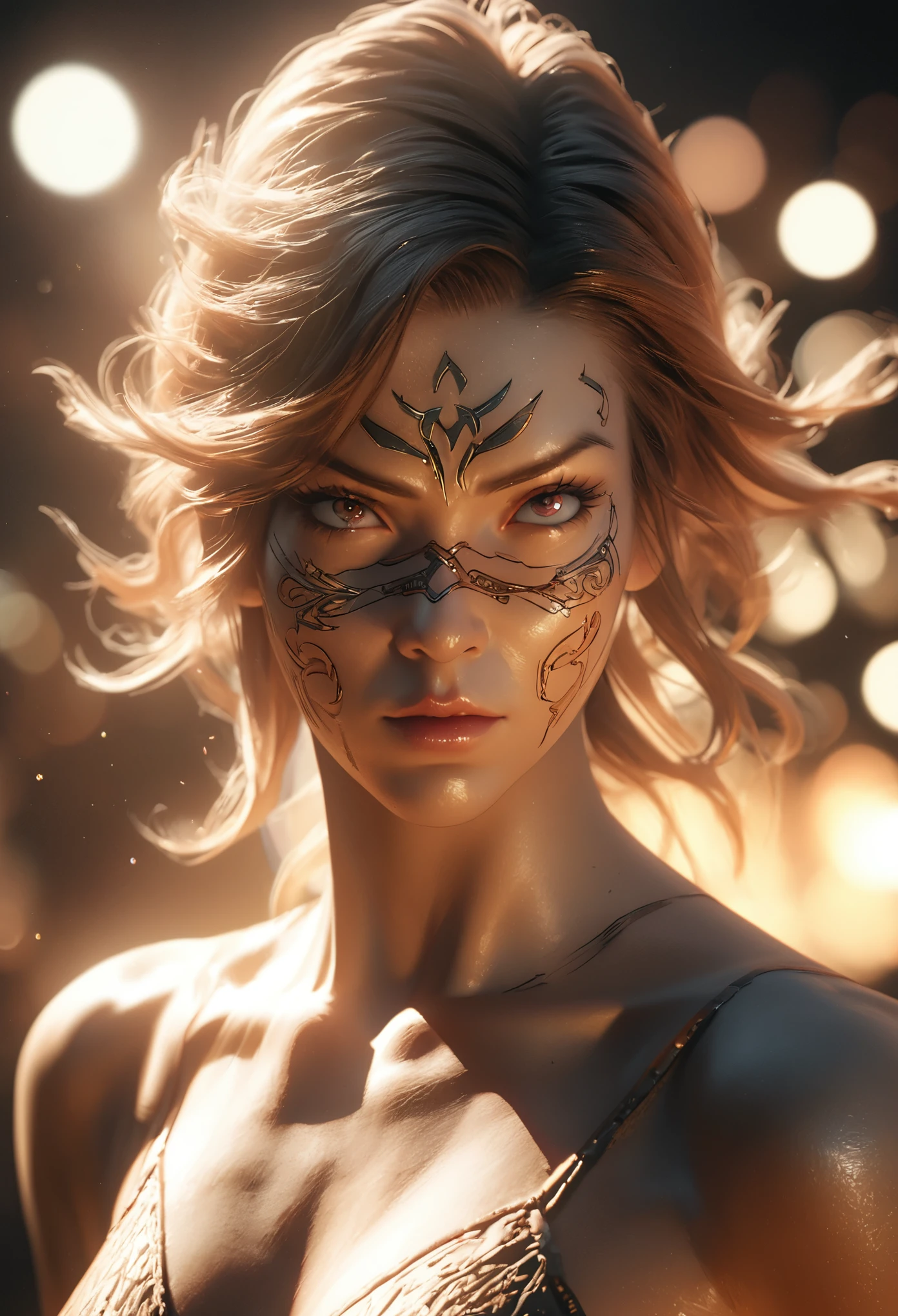 Masami Kurumada comic style,Saint Seiya Animation Character Aries Gold Saint,full body portrait,fighting,close up,a real,Facial features are carefully drawn,Realistic skin texture,dark style,depth of field,emphasize,real light,Ray tracing,oc rendering,surreal,best quality,8K,masterpiece,Super fine,detailed,correct anatomy,Eyes in focus,Bokeh,Facial features are carefully drawn