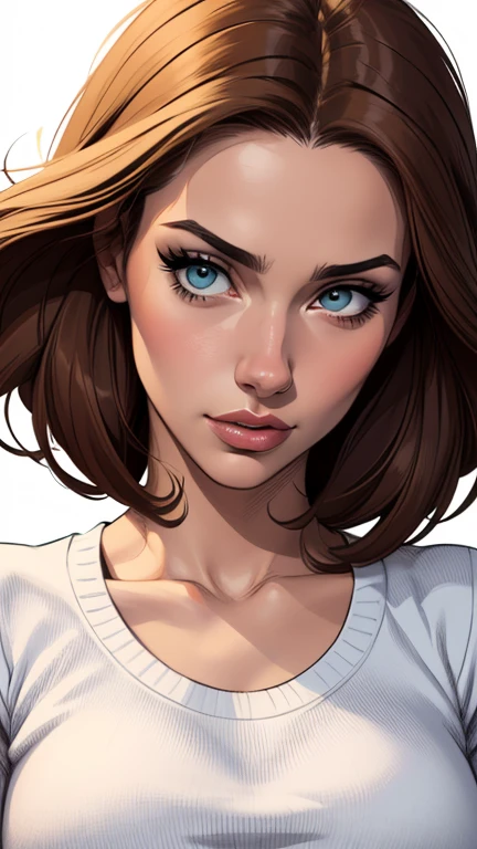 estilo de desenho animado:1.2), Dominika Paleta mulher Imagem de desenho animado de uma mulher , roupas sensuais , garota super fofa, authoritarian would be facial expressioncartoon style illustration, estilo de arte dos desenhos animados, estilo de arte dos desenhos animados, digital illustration style, design de personagens altamente detalhado, arte digital detalhada fofa, City fan art, design de personagem retrato, beautiful digital illustration, retrato de alta qualidade, arte em quadrinhos, retrato do design do personagem, white background Buso without clothes and medium breasts, beautiful and symmetrical body curves