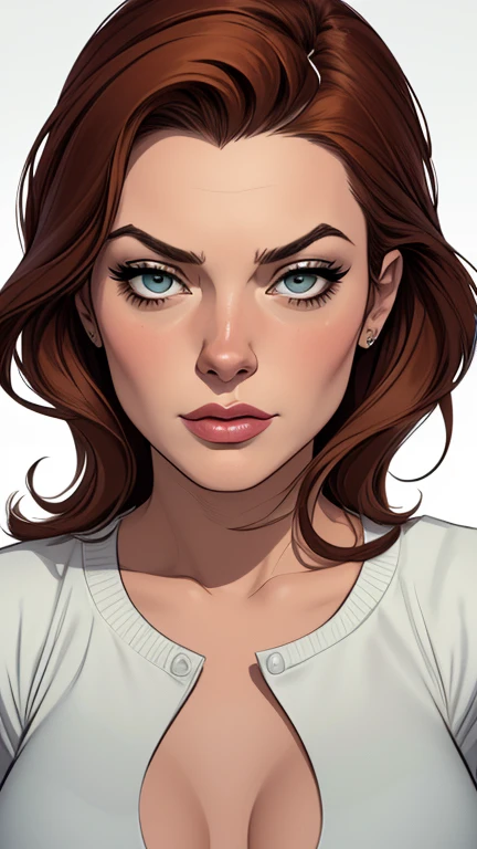 estilo de desenho animado:1.2), Lindsay Lohan mulher Imagem de desenho animado de uma mulher , roupas sensuais , garota super fofa, authoritarian would be facial expressioncartoon style illustration, estilo de arte dos desenhos animados, estilo de arte dos desenhos animados, digital illustration style, design de personagens altamente detalhado, arte digital detalhada fofa, City fan art, design de personagem retrato, beautiful digital illustration, retrato de alta qualidade, arte em quadrinhos, retrato do design do personagem, white background Buso without clothes and medium breasts, beautiful and symmetrical body curves