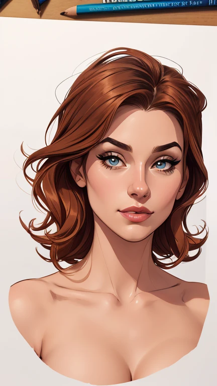 estilo de desenho animado:1.2), Dominika Paleta mulher Imagem de desenho animado de uma mulher , roupas sensuais , garota super fofa, authoritarian would be facial expressioncartoon style illustration, estilo de arte dos desenhos animados, estilo de arte dos desenhos animados, digital illustration style, design de personagens altamente detalhado, arte digital detalhada fofa, City fan art, design de personagem retrato, beautiful digital illustration, retrato de alta qualidade, arte em quadrinhos, retrato do design do personagem, white background Buso without clothes and medium breasts, beautiful and symmetrical body curves