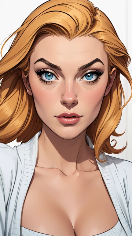 estilo de desenho animado:1.2), Lindsay Lohan mulher Imagem de desenho animado de uma mulher , roupas sensuais , garota super fofa, authoritarian would be facial expressioncartoon style illustration, estilo de arte dos desenhos animados, estilo de arte dos desenhos animados, digital illustration style, design de personagens altamente detalhado, arte digital detalhada fofa, City fan art, design de personagem retrato, beautiful digital illustration, retrato de alta qualidade, arte em quadrinhos, retrato do design do personagem, white background Buso without clothes and medium breasts, beautiful and symmetrical body curves