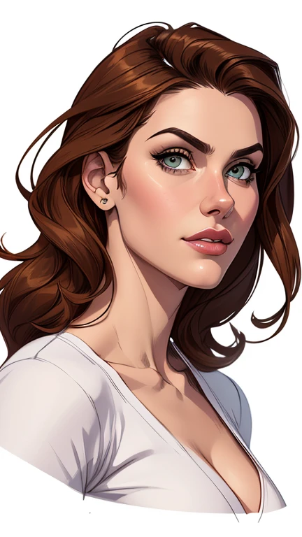 estilo de desenho animado:1.2), Alexandra Daddario mulher Imagem de desenho animado de uma mulher , roupas sensuais , garota super fofa, authoritarian would be facial expressioncartoon style illustration, estilo de arte dos desenhos animados, estilo de arte dos desenhos animados, digital illustration style, design de personagens altamente detalhado, arte digital detalhada fofa, City fan art, design de personagem retrato, beautiful digital illustration, retrato de alta qualidade, arte em quadrinhos, retrato do design do personagem, white background Buso without clothes and medium breasts beautiful and symmetrical body curves Cartoon style