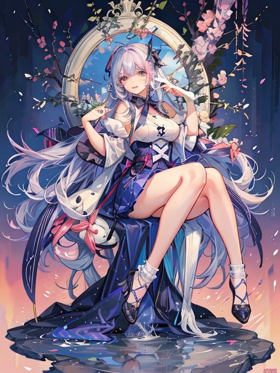 (detailed and beautiful eyes,美しくdetailed唇,非常にdetailed目と顔,long eyelashes,Cute girl in ribbon uniform,cute uniform,blazer,laughing out loud,attractive girl,highest quality,Big breasts,table top:1.2,stunning figure,Erotic and cute,超High resolution,gorgeous girl,nice girl,colorful hair,Relaxation Socks,High resolution,gorgeous eyes,perfect beauty) (masterpiece、highest quality、highest quality、watercolor painting(curly)、official art、beautiful beautiful:1.2)、(2with a girl:1.3)、(fractal art:1.3)、Upper body、From the side、looking at the viewer、pattern、(rainbow colored hair、Colorful髪、half white and half pink hair:1.2)、((detailed4This refers to、Thumb joint details))、gas、cloud、Colorful、deep kiss、I、violate、detailedパンティー