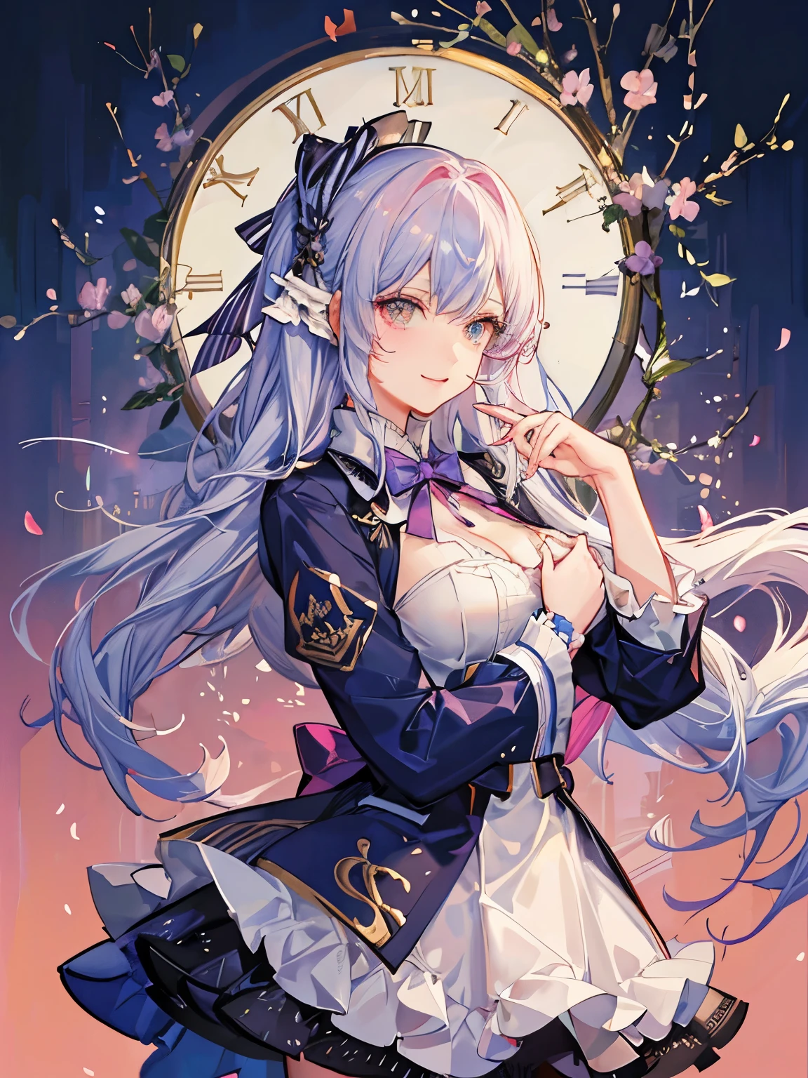 (detailed and beautiful eyes,美しくdetailed唇,非常にdetailed目と顔,long eyelashes,Cute girl in ribbon uniform,cute uniform,blazer,laughing out loud,attractive girl,highest quality,Big breasts,table top:1.2,stunning figure,Erotic and cute,超High resolution,gorgeous girl,nice girl,colorful hair,Relaxation Socks,High resolution,gorgeous eyes,perfect beauty) (masterpiece、highest quality、highest quality、watercolor painting(curly)、official art、beautiful beautiful:1.2)、(2with a girl:1.3)、(fractal art:1.3)、Upper body、From the side、looking at the viewer、pattern、(rainbow colored hair、Colorful髪、half white and half pink hair:1.2)、((detailed4This refers to、Thumb joint details))、gas、cloud、Colorful、deep kiss、I、violate、detailedパンティー