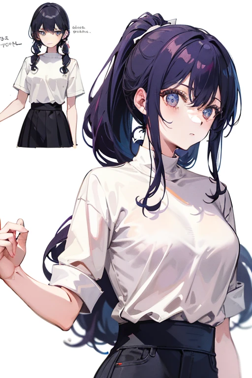 Waist-length hair +curls +Single high ponytail