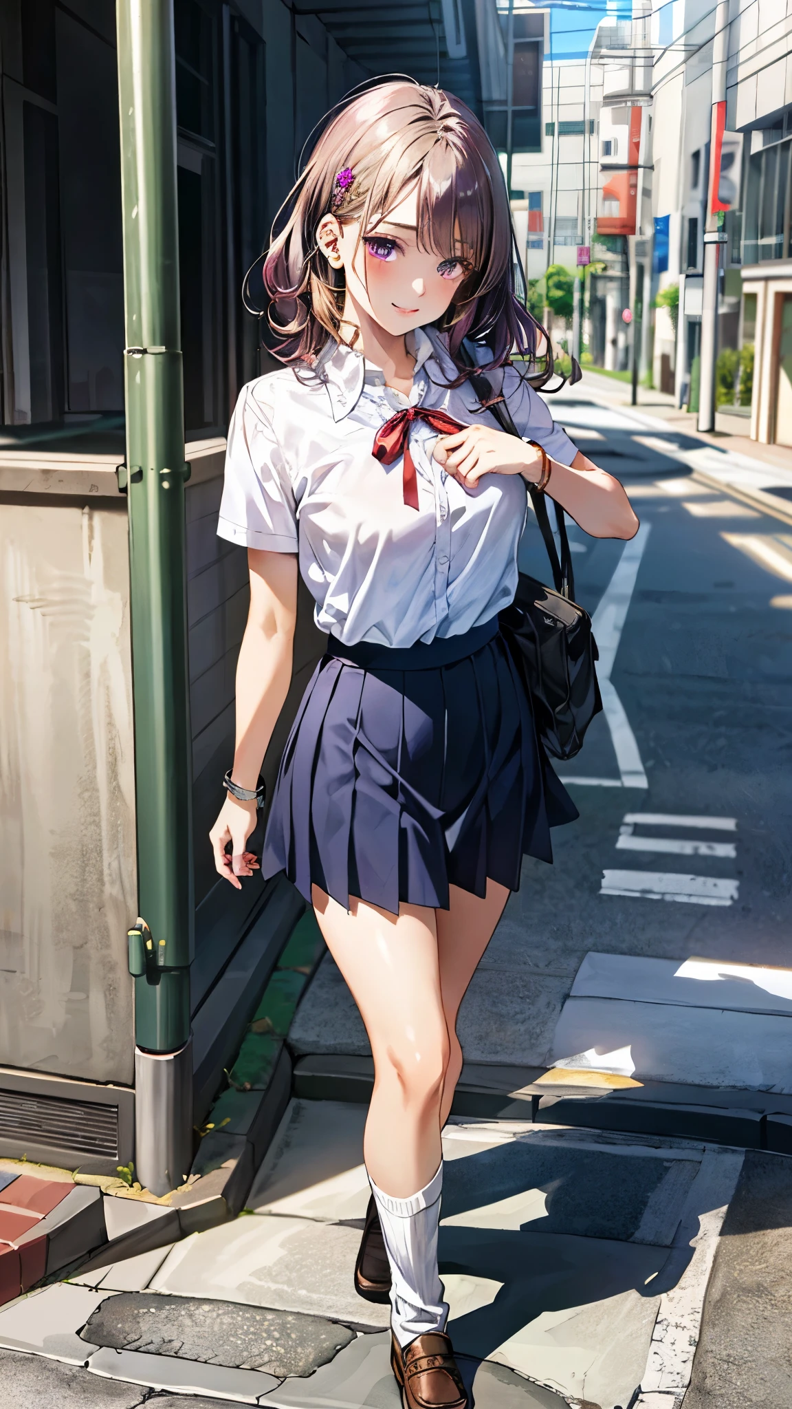 (((masterpiece,top-quality,超A high resolution))),1womanl, ,((()),Beautiful breasts,12year old,,(((open open mouth))),(((A smile))),(((Satin Narico))),,(((Best Quality,4K,in 8K))),((The wind is going to ruin my skirt)),(((School uniform)),