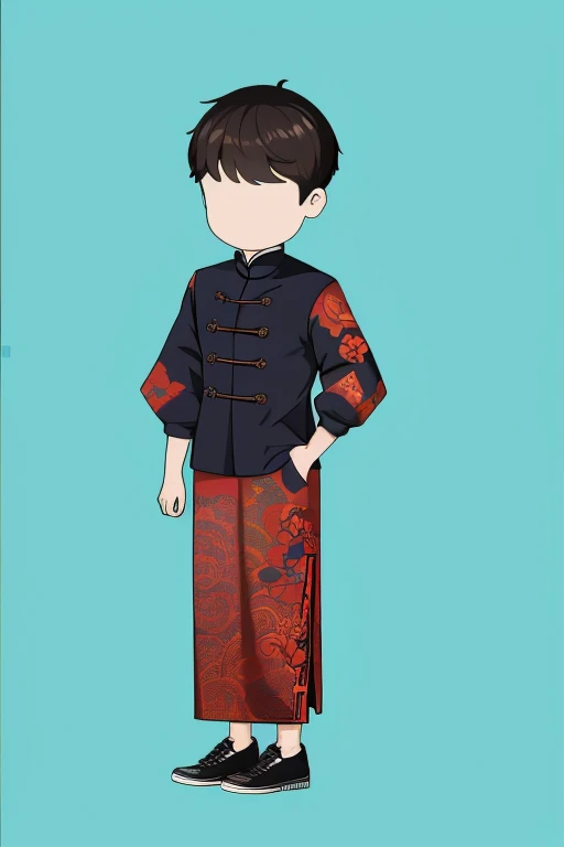 A standing modern urban Chinese man，wearing fashionable clothes，hands unfolded，White background