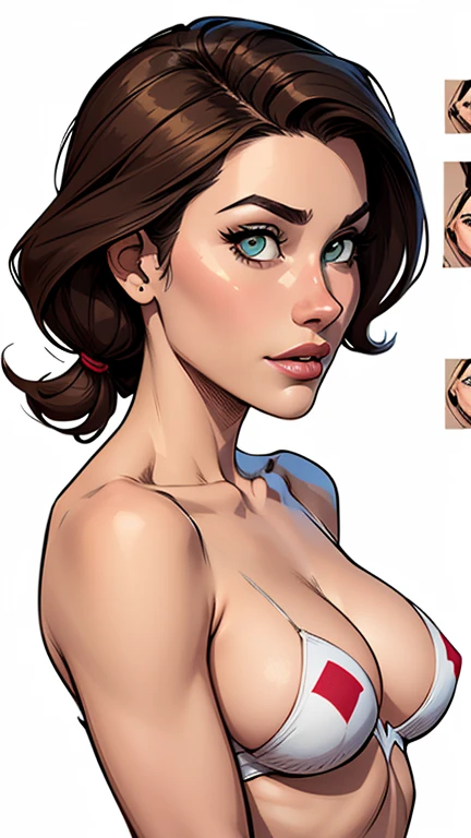estilo de desenho animado:1.2), Dominika Paleta mulher Imagem de desenho animado de uma mulher , roupas sensuais , garota super fofa, authoritarian would be facial expressioncartoon style illustration, estilo de arte dos desenhos animados, estilo de arte dos desenhos animados, digital illustration style, design de personagens altamente detalhado, arte digital detalhada fofa, City fan art, design de personagem retrato, beautiful digital illustration, de alta qualidade, arte em quadrinhos, do design do personagem, white background Buso without clothes and medium breasts, beautiful and symmetrical body curves