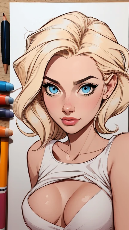 estilo de desenho animado:1.2), Yvonne Strahovski mulher Imagem de desenho animado de uma mulher , roupas sensuais , garota super fofa, authoritarian would be facial expressioncartoon style illustration, estilo de arte dos desenhos animados, estilo de arte dos desenhos animados, digital illustration style, design de personagens altamente detalhado, arte digital detalhada fofa, City fan art, design de personagem retrato, beautiful digital illustration, retrato de alta qualidade, arte em quadrinhos, retrato do design do personagem, white background Buso without clothes and medium breasts, beautiful and symmetrical body curves
