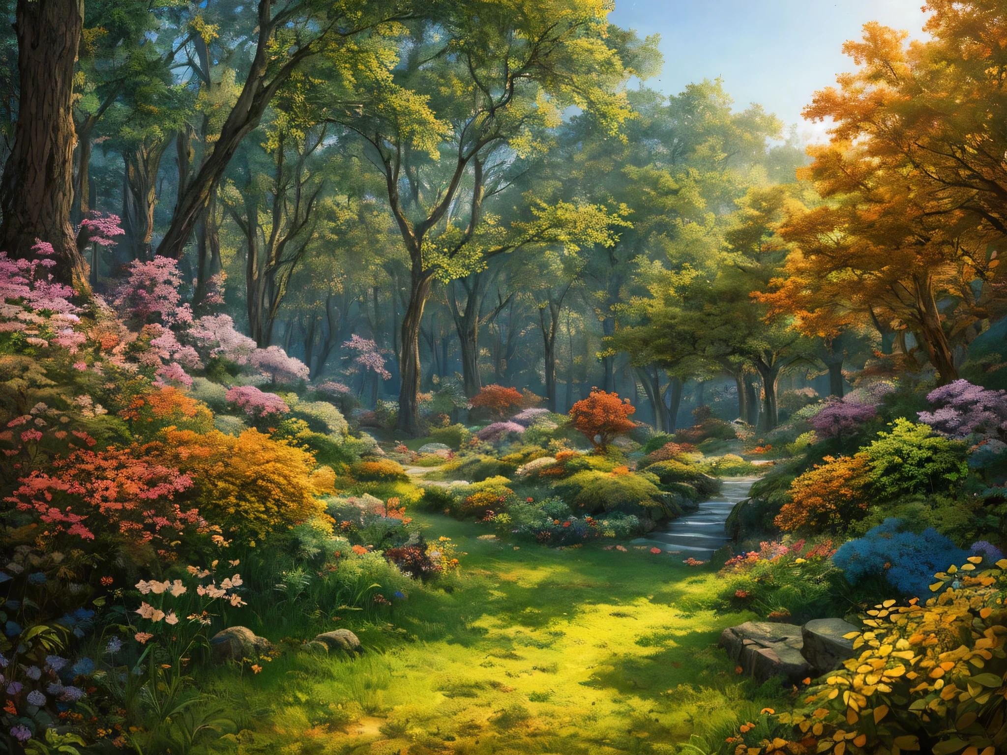 masterpiece, best quality, high quality,extremely detailed CG unity 8k wallpaper, An enchanting and dreamy scene of a fantasy forest, with towering trees, glowing mushrooms, and hidden fairy glens, creating a sense of mystique and enchantment, artstation, digital illustration, intricate, trending, pastel colors, oil paiting, award winning photography, Bokeh, Depth of Field, HDR, bloom, Chromatic Aberration ,Photorealistic,extremely detailed, trending on artstation, trending on CGsociety, Intricate, High Detail, dramatic, art by midjourney