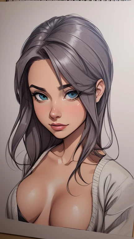 estilo de desenho animado:1.2), Dominika Paleta mulher Imagem de desenho animado de uma mulher , roupas sensuais , garota super fofa, authoritarian would be facial expressioncartoon style illustration, estilo de arte dos desenhos animados, estilo de arte dos desenhos animados, digital illustration style, design de personagens altamente detalhado, arte digital detalhada fofa, City fan art, design de personagem retrato, beautiful digital illustration, retrato de alta qualidade, arte em quadrinhos, retrato do design do personagem, white background Buso without clothes and medium breasts, beautiful and symmetrical body curves