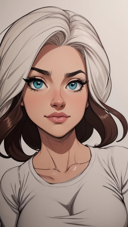 estilo de desenho animado:1.2), Dominika Paleta mulher Imagem de desenho animado de uma mulher , roupas sensuais , garota super fofa, authoritarian would be facial expressioncartoon style illustration, estilo de arte dos desenhos animados, estilo de arte dos desenhos animados, digital illustration style, design de personagens altamente detalhado, arte digital detalhada fofa, City fan art, design de personagem retrato, beautiful digital illustration, retrato de alta qualidade, arte em quadrinhos, retrato do design do personagem, white background Buso without clothes and medium breasts, beautiful and symmetrical body curves