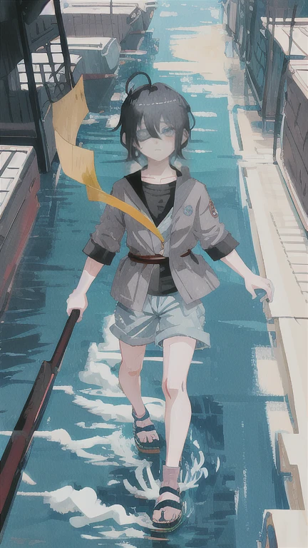 ANIME NARUTO SHIPPUDEN GIRL BLACK SHORT HAIR ONE BLUE EYE AND ONE GRAY EYE KILLUA ZOLDEK GIRL