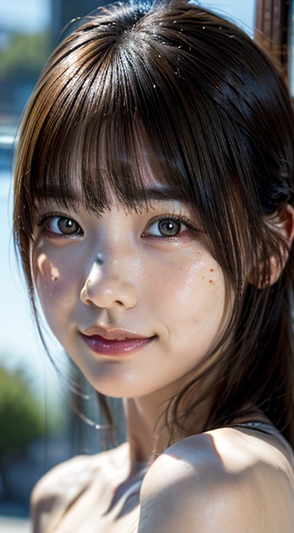 Freckled woman posing for a photo, kawaii realistic portrait, spotted ultra realistic, 8K Art Germ Bokeh, photorealistic beautiful face, hyper realistic anime, photorealistic anime, hyper-realistic cg, Light and cute freckles, realistic. Chen Yi, hyperrealistic beautiful face, realistic portrait photo, hyperrealistic picture, ultra - realistic faces