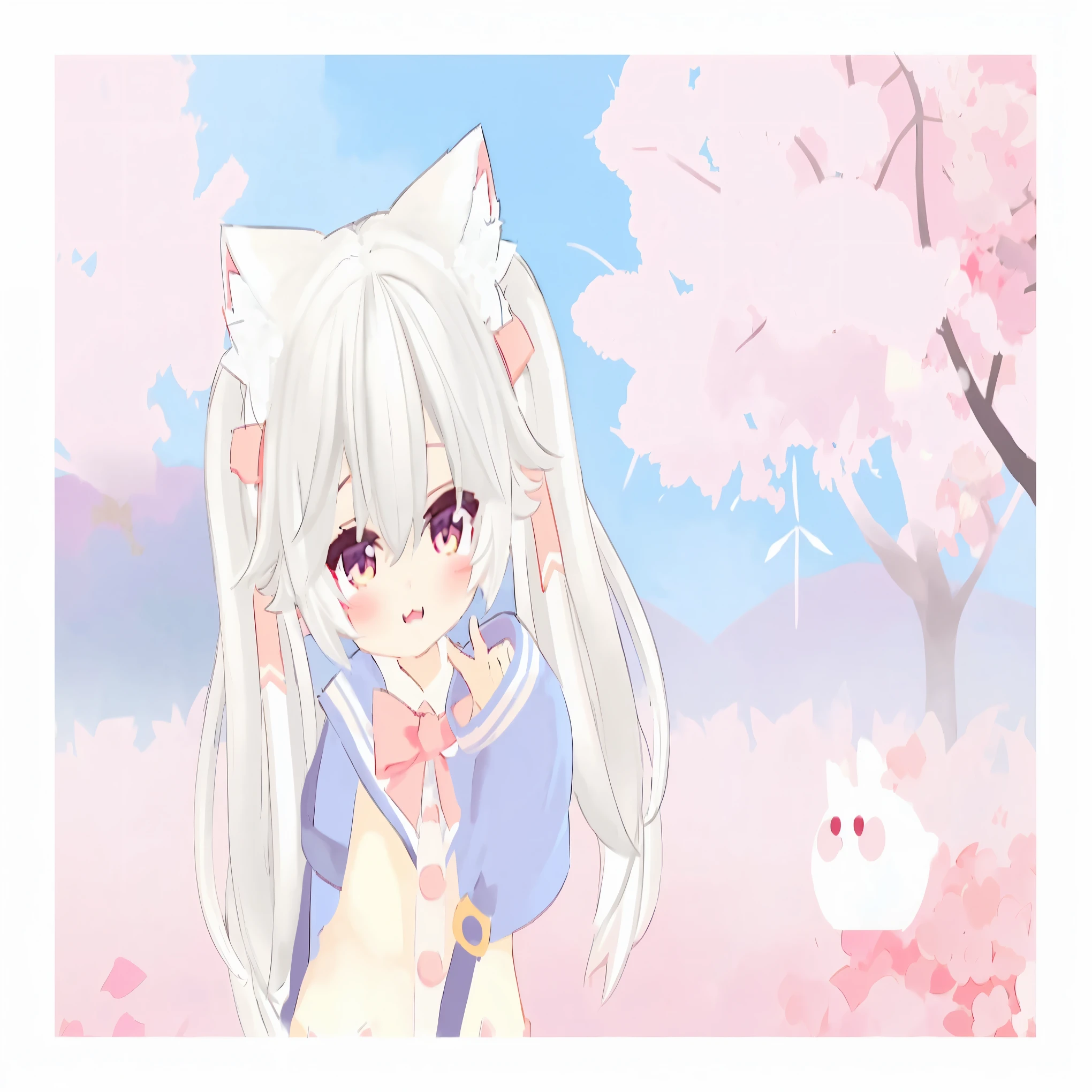 Anime girl with white hair and cat ears, Soft anime illustration, white cat girl, Cute anime catwoman, 非常Beautiful anime catwoman孩, internal medicine rice, cat ears anime girl, , Produced by Anime Painter Studio, Meow Zi-san, Beautiful anime catwoman, Anime cute art style, anime art style, stylized anime