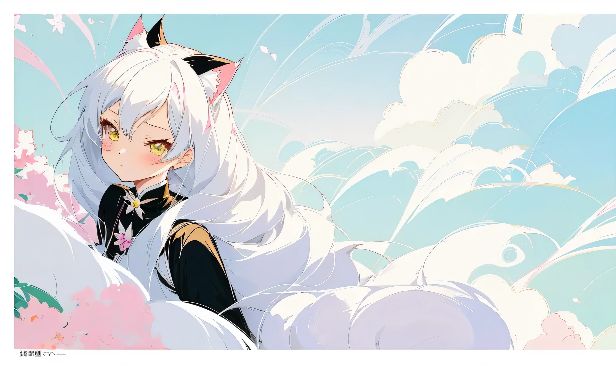 Anime girl with white hair and cat ears, Soft anime illustration, white cat girl, Cute anime catwoman, Very Beautiful anime Catwoman, internal medicine rice, cat ears anime girl, , Produced by Anime Painter Studio, Meow Zi-san, Beautiful anime catwoman, Anime cute art style, anime art style, stylized anime