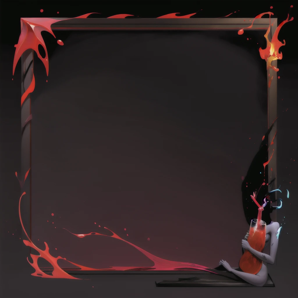 Thin Avatar frame with red elements and drink