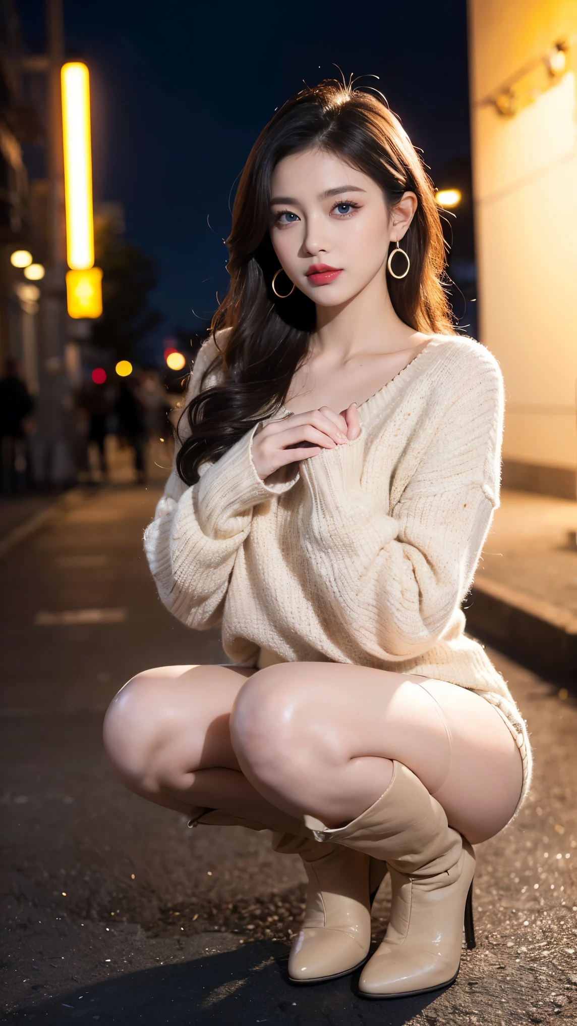 (NSFW:1.5), (NSFW:1.5), NSFW, SFW,8K、Raw photography、top-quality、Full body portrait:2.0、Full body nudity:2.0、32K、ultra res、Sitting on the road、:2.0, Sitting on the road、:2.0、Best Quality, Raw photo, Photorealistic,Full body portrait:2.0、Full body nudity:2.0、rialistic photo、Sitting on the road、Hard nudity、(Small breasts:1.2), (skinny body), Super small breasts:1.8、Super small breasts、small face of oval shape、Downtown in summer、street corner、Crowds, Ginza、Full body, Looking at the camera、a beauty girl, Cute, length hair, depth of fields, High resolution, Ultra Detail, Fine detail, Highly detailed, Highly detailed eyes and face, Sharp pupils,