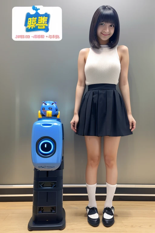 Aibot Cici　Modeled after　Around 27 years old　Japanese　Height: about 170cm　Normal body type　bust is d cup　Full body image