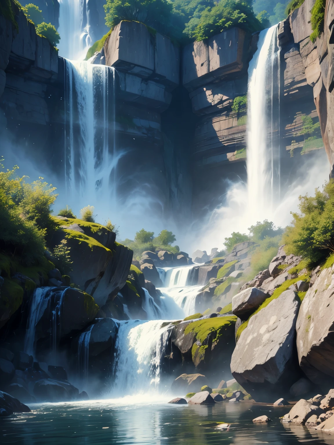 waterfall, ultra detailed, high quality, 8k resolution