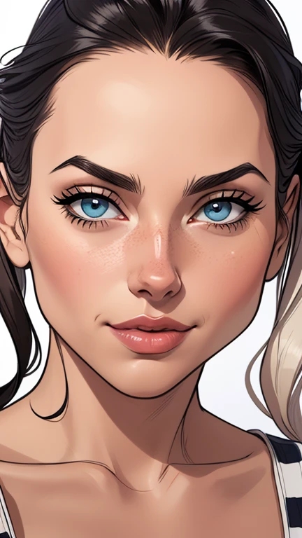 estilo de desenho animado:1.2), em preto e branco Denise Richards Mulher brasileira desenho ART Artline mulher fundo branco Imagem cartoon de uma mulher , roupas sensuais , garota super valente destemida , Ilustra??o estilo desenho animado, estilo de arte dos desenhos animados, estilo de arte dos desenhos animados, digital illustration style, design de personagens altamente detalhado, arte digital detalhada fofa, City fan art, design de personagem retrato, black and white beautiful digital illustration, retrato de alta qualidade, arte em quadrinhos, retrato do design do personagem, white background Busty without clothes and medium breasts female character cartoon style Denise Richards in black and white