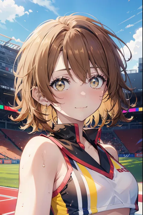 irohaisshiki, iroha isshiki, short hair, brown hair, (brown eyes:1.5), smile,happy smile, smile, open your mouth,(cheer leading)...