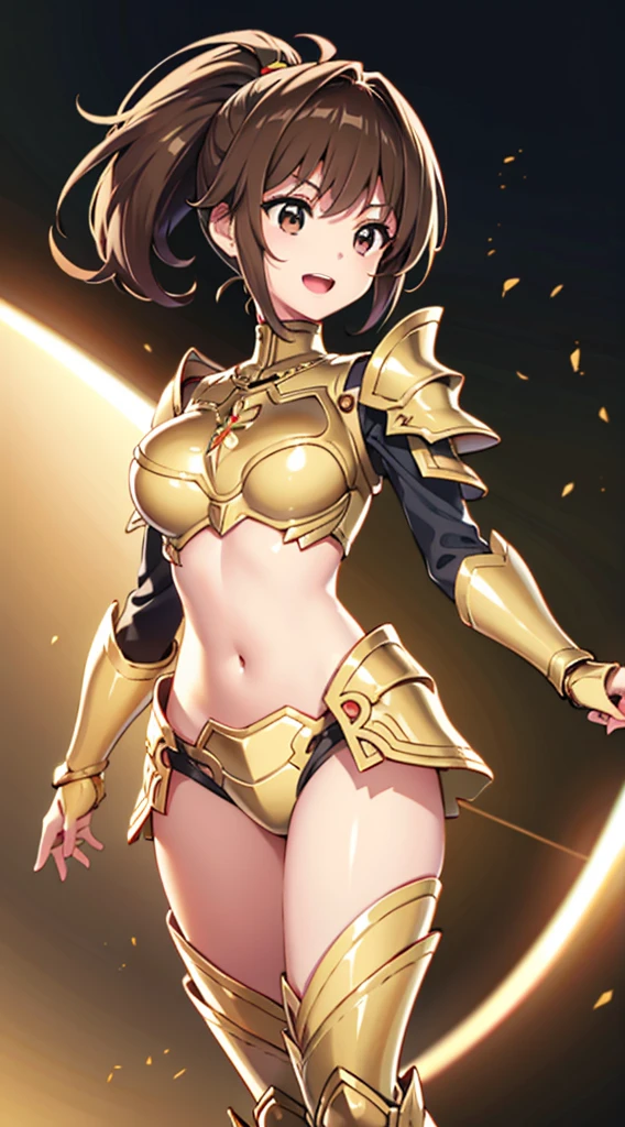 Very beautiful woman、Slender women、(Detailed face)、Realistic Skin、((Holy Knight)), ((Gold and orange platinum armor))、((((Extremely detailed and intricately decorated armor:1.1))))、((Delicate photo))，(Girl Astepeace RAW Photo Details:1.25), (Highest quality:1.6), (Ultra-high resolution:1.5), (Realistic:1.75), 8K resolution, Canon EOS R5, 50mm, Absurd, Very detailed,Cinema Lighting,((Fightfield))、((Fight))、(((White lace ultra-small mini skirt)))、{{{{{Polka dot panties:1.9}}}}},High leg panties:1.2,Thigh-high socks、Shingard、((Light brown hair)), {Floating Hair} ,Long Hair, Twin tails,Cape、(((Has a huge weapon)))、(In combat)、The wind is blowing、((Symmetrical armor))、(((Lead a large group of knights:1.2)))、banner、(((Battle Scenes)))、((Browsing Caution:1.2))、(((I can see her panties:1.9))), ((The hem of a skirt fluttering in the wind:1.4)),In a park with a fountain:1.9,blush:1.8, An expression that endures shame:1.9,