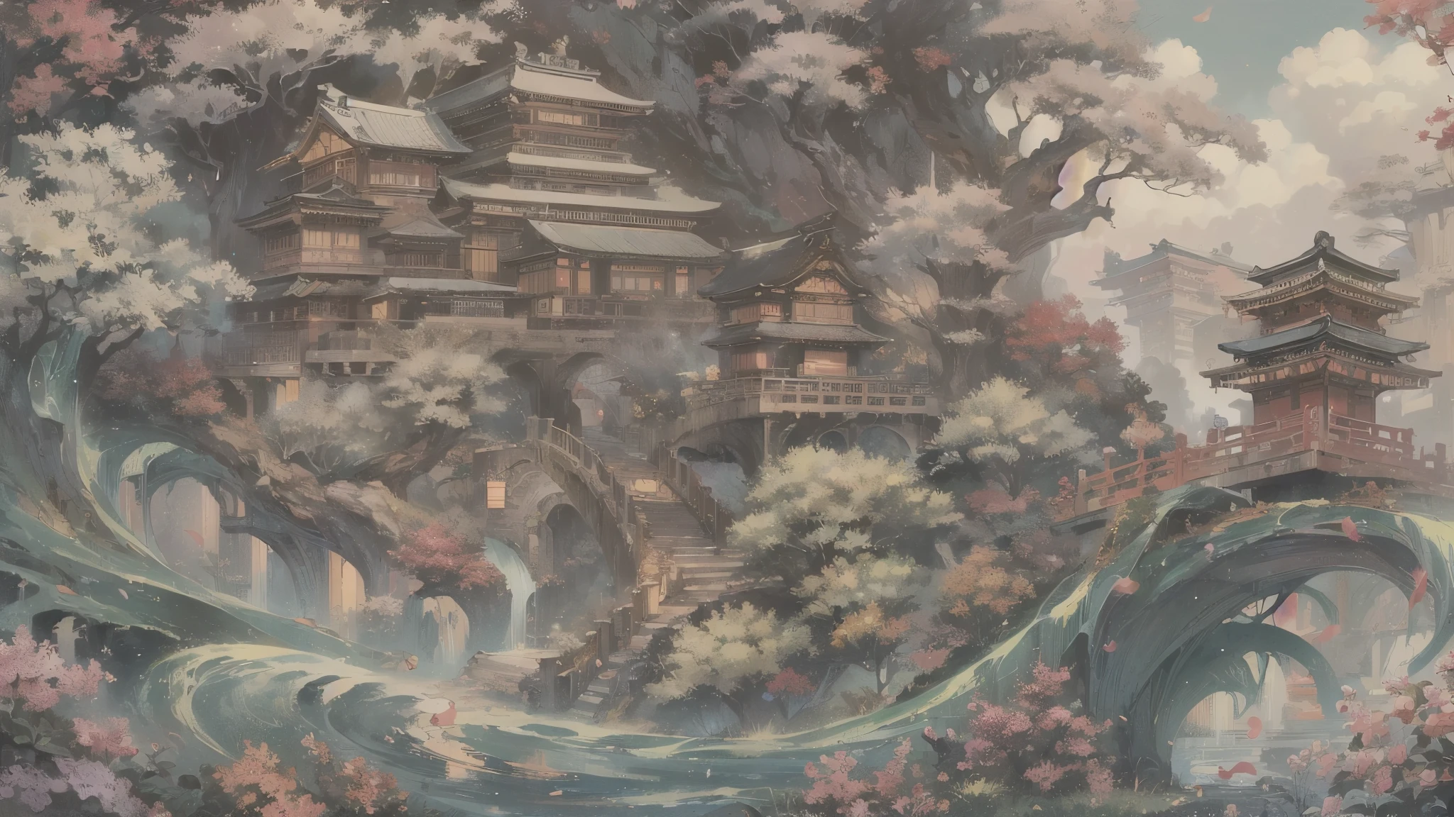 ((highest quality)),(ultra high resolution),(Super detailed),(detailed description),((best CG)),(best work of art),super precision art,amazing drawing art,(Japanese-style fantasy art with intricate details:1.5), Immortal,forever,Long,