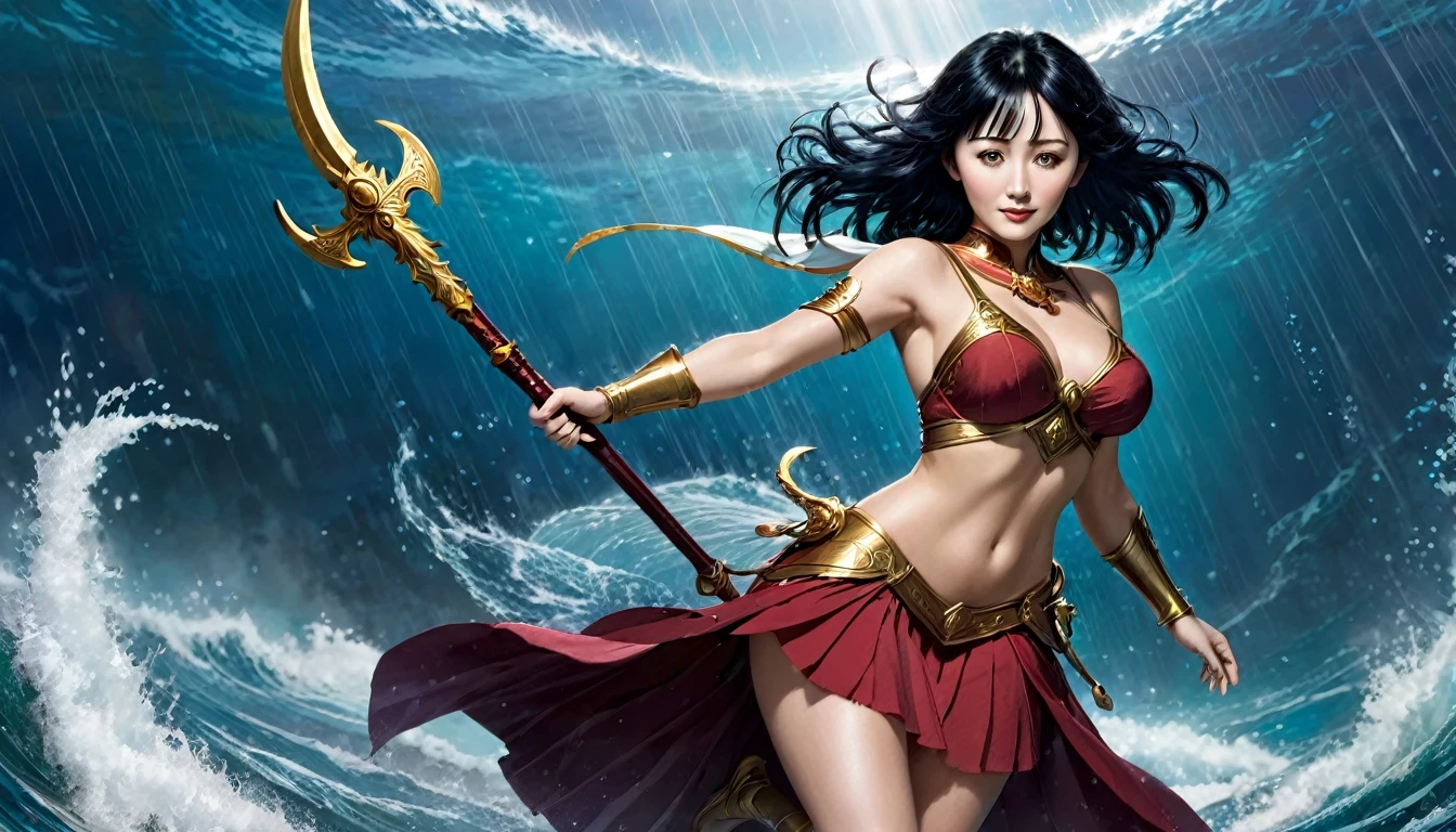 imagine a woman, warrior, cancer zodiac, with crab claws --auto --s2