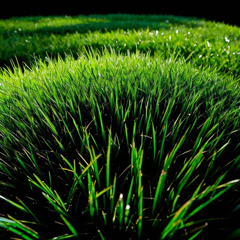 black background,Spiky Grass,The color of the grass is green