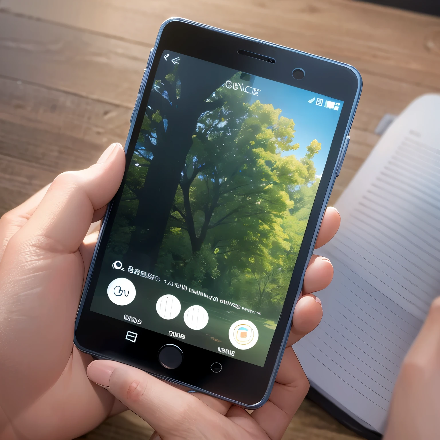 pov hand, smartphone, Incoming call screen、