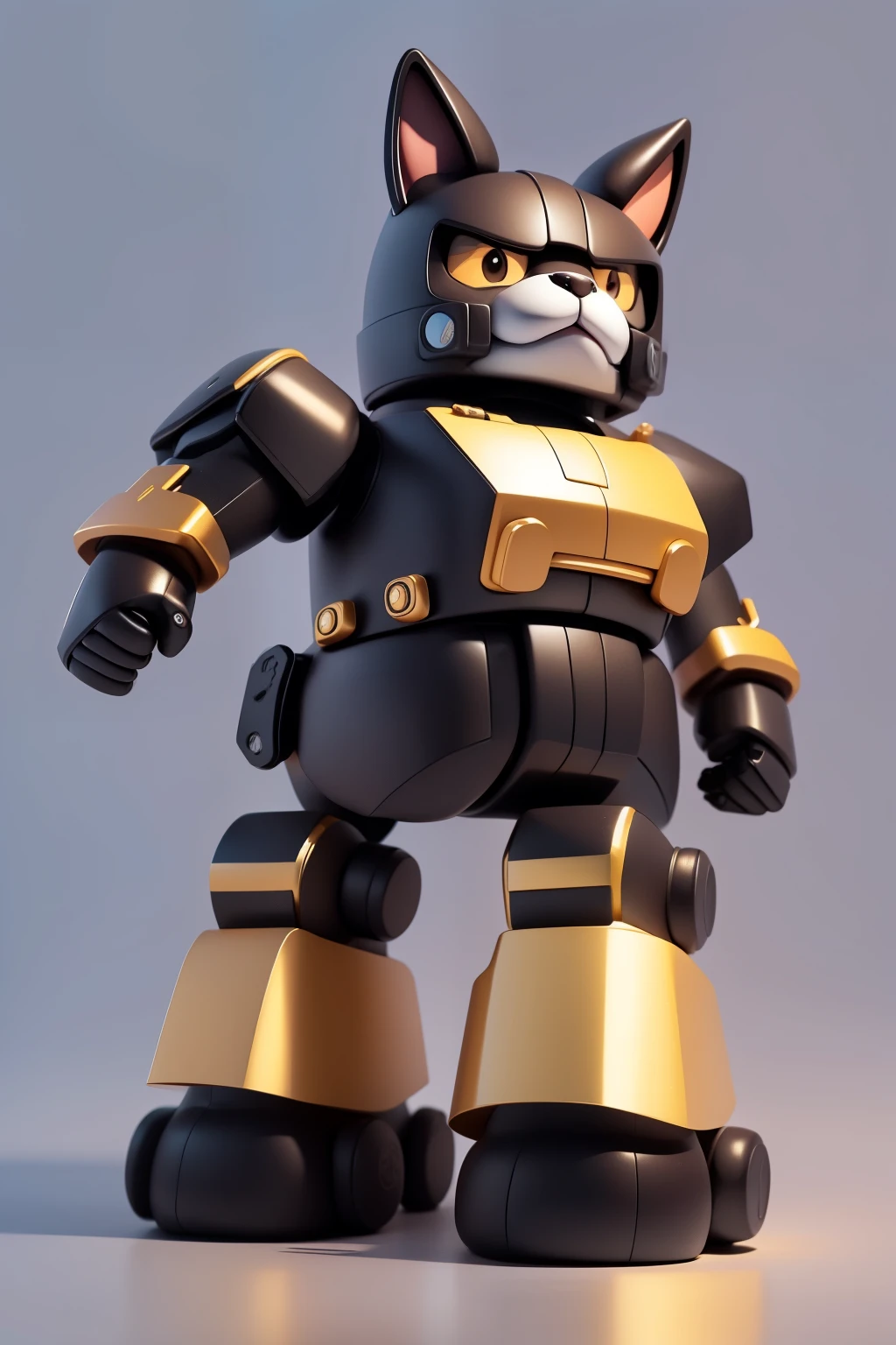 (Hand drawn cartoon style),(No shadow effect),(best qualtiy),A dog animal that looks like a Transformer,O version image