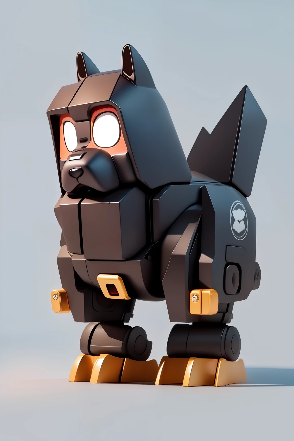 (Hand drawn cartoon style),(No shadow effect),(best qualtiy),A dog animal that looks like a Transformer,O version image