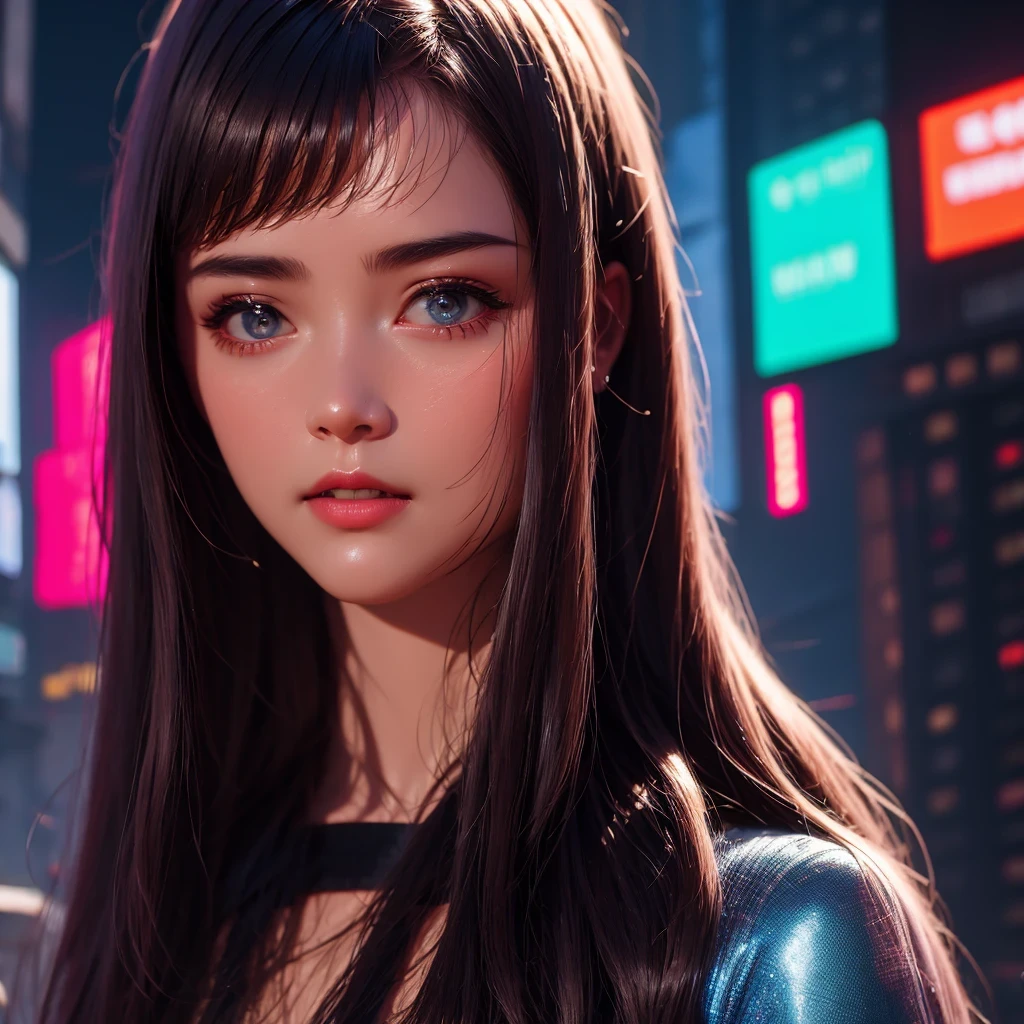 masterpiece, best quality, half body, portrait, night city, 1girl, ((Jenna Ortega)), anime, 3D, pixar, realistic,  girl, smiling, cute face, harajuku fashion style, rain coat, mini top, sexy top, very small top, jeans short, mini short, thigh clothes, beautiful, colourful, neon lights, cyberpunk, smooth skin, illustration, artstation, painting by stanley artgerm lau, sideways glance, foreshortening, extremely detailed 8K, smooth, high resolution, ultra quality, highly detail eyes, highly detail mouth, highly detailed face, perfect eyes, both eyes are the same, true light, glare, Iridescent, Global illumination, real hair movement, real light, real shadow, real face, hd, 2k, 4k, 8k, 16k, realistic light, realistic shadow, bright Eyes, fluorescent eyes, soft light, dream light