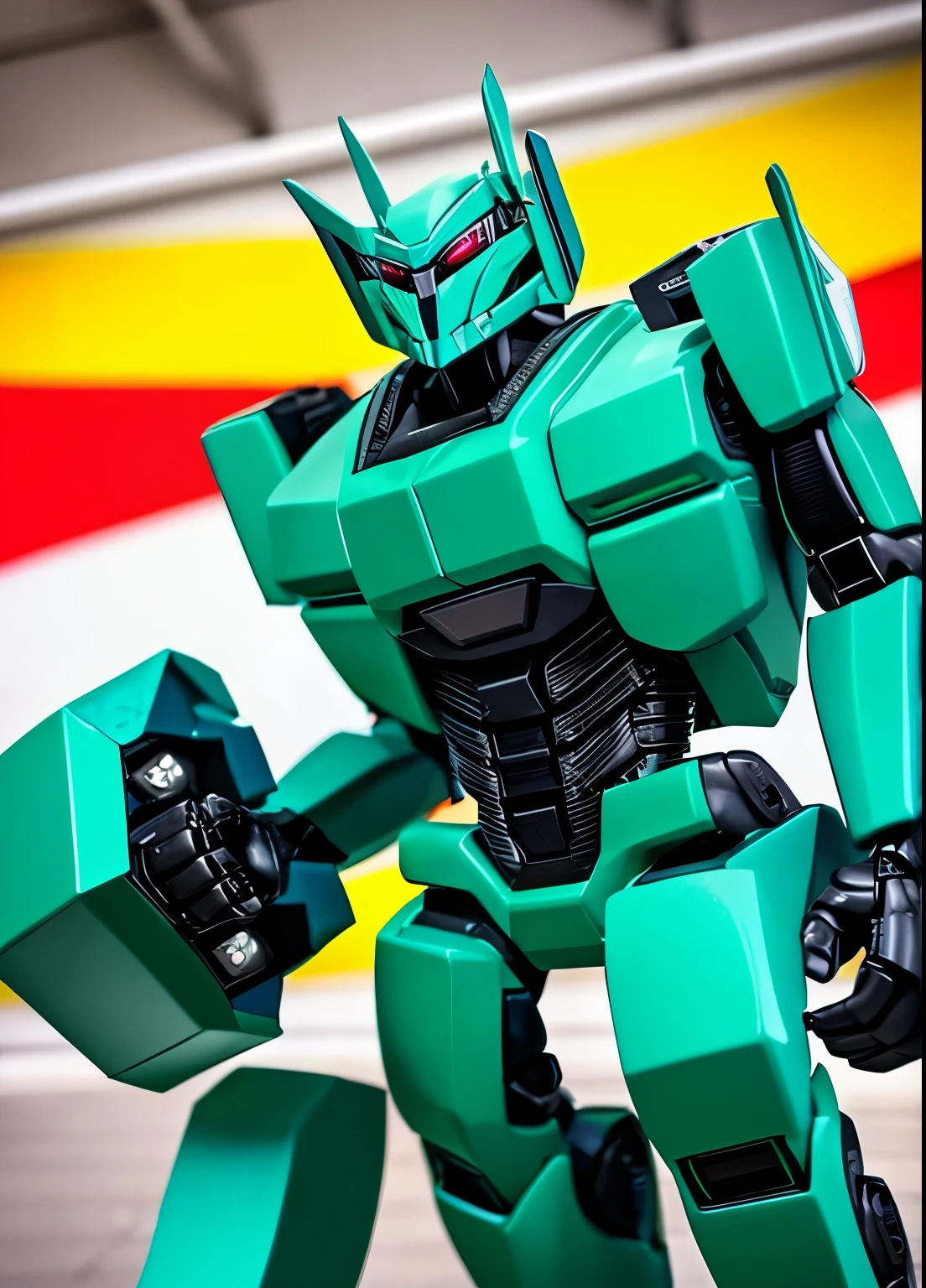 Roboto, Brasileiro, enferrujado, abandonado, cavaleiro,bem detalhado, Transformers,4k, usando as cores branco amarelo azul verde