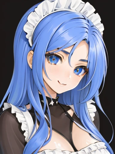 18 year old beautiful girl, big eyes, large breasts,  and slender, 8K, top quality, (very detailed head: 1.0), (very detailed face: 1.0), (very detailed hair: 1.0), maid clothes, very detailed official artwork, anime moe art style, clean detailed anime art, smile, golden hair, smooth long hair