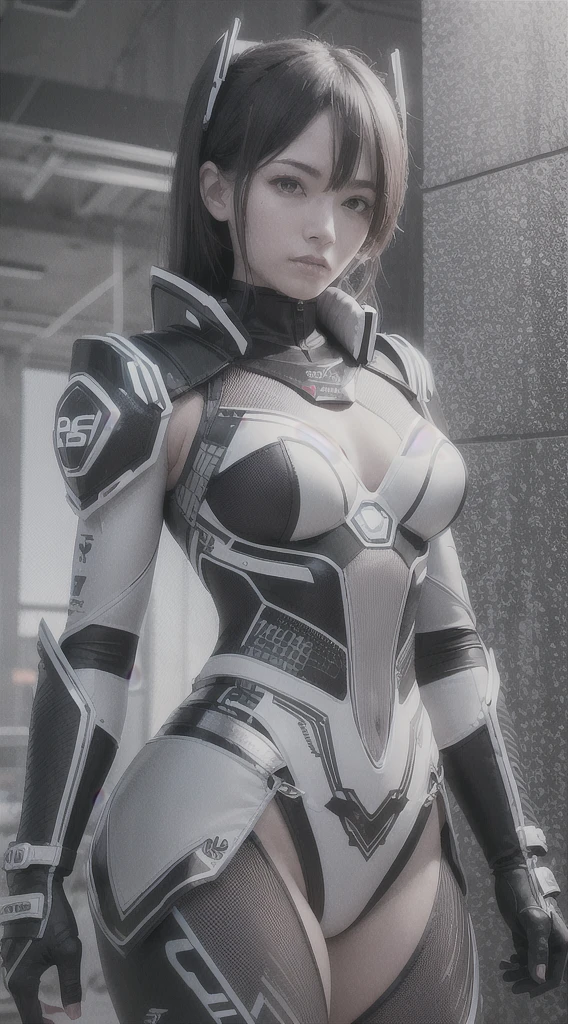 Imagine the Malay girl in hijab in a futuristic command center, strategically coordinating her mecha suit's actions to respond to a crisis, showcasing her leadership and intelligence