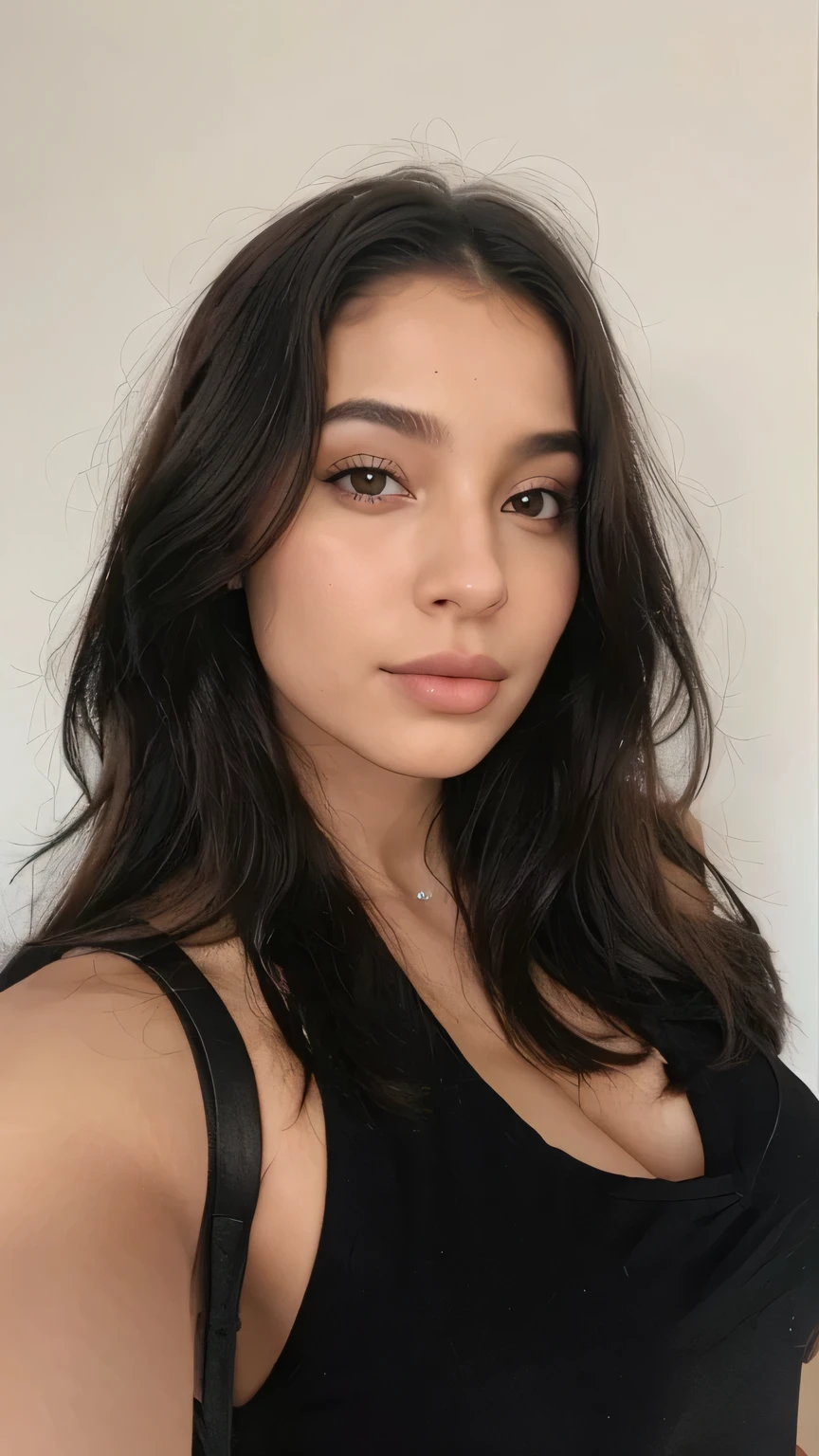 Mulher bonita, cabelo preto longo liso perfeito, nariz perfeito, perfect lips