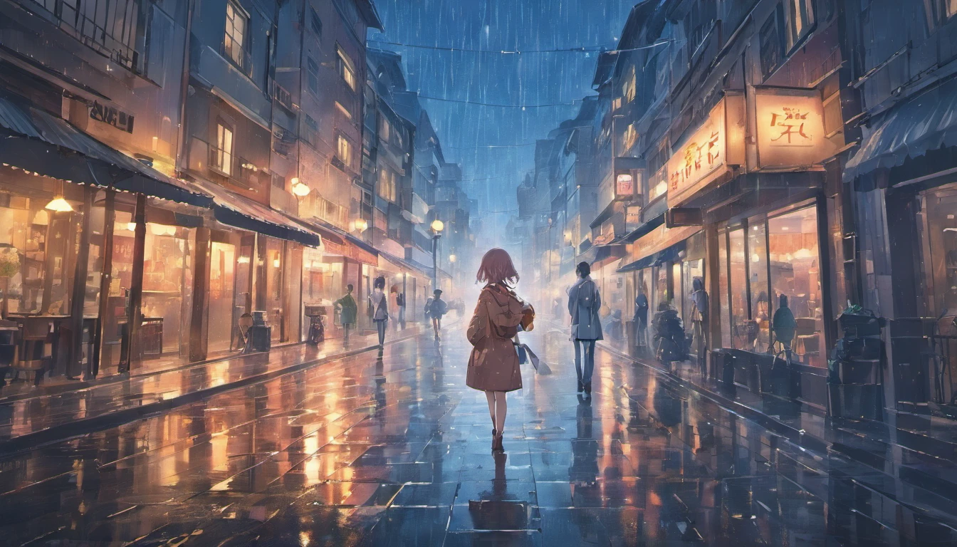 (highest quality, High resolution, masterpiece:1.2), realistic, in the atmosphere, rain scene, open window, raindrop, Wet glass, Blurry cityscape, cozy atmosphere, dim lighting