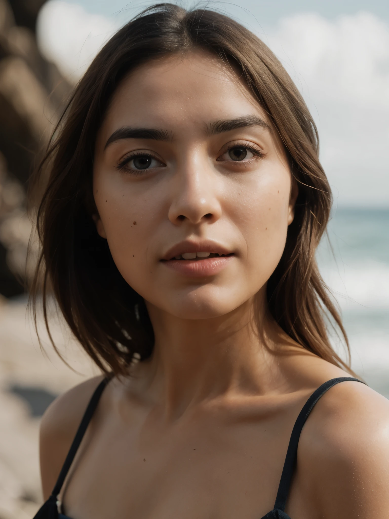 young Ana de Armas, Photorealistic, A hyper-realistic, hyper-detailing, analog style, sub-surface Scattering, Realistic, Masterpiece, Best Quality,, ultra realistis, 8K, the golden ratio, Intricate, high detail, soft focus, RAW photo, subject, (high skin detail:1.2), 8K UHD, dslr, soft-lighting, hiquality, Film grain, Fujifilm XT3