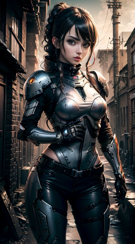 (8k,fotorrealista　Raw photography　calidad superior;1.4) 1 chica elfo Cabello Blanco Soldado estilo pistola en el fondo, Chica en Mech Blanco, Cyberpunk anime chica mecha, Wearing sci-fi military armor, Hermosa chica negro cyborg, Cyborg - Chica de plata, Mech negro de Fira, Eco de Overwatch, Perfecto anime cyborg mujer, Pupilas azules, Cinco dedos, CGhSociety inspirado campo de batalla, alien depredador planet, depredador battle,,