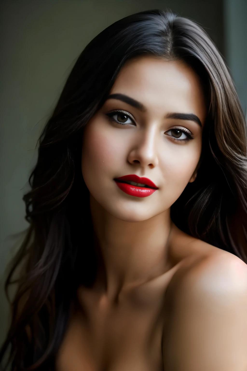 realistic,nude, no cloths,seductive smile,,Ultra realistic cinematic soft light and ultra detailed red hour ,1girl in, age19, Solo, Long hair, Colossal , Looking at Viewer, black hair, Brown eyes, Full body, Realistic, A sexy, 4K, max quality, small breasts, super sharp image, 8K, beautiful pose, playboy model, photo session, red lips, headshot, masterpiece, sex bomb, kashmiri, detailed body, chewing lips, highly detailed, seducing, seductive,face only, perfect lightening, white skin, good bright lightening,sitting BALCONY
