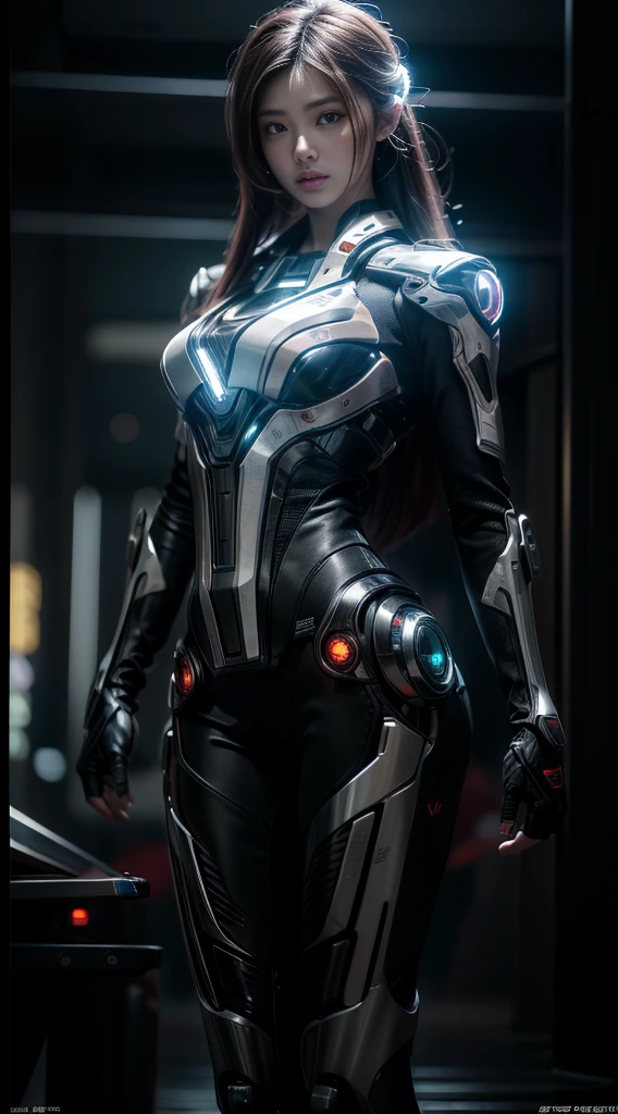 (full bodyesbian:1.3),((best qualtiy)), ((tmasterpiece)), (the detail:1.4), A beautiful cyberpunk girl, hard disk mecha white suite,(scutes:1.3),Machinary,sci-fy,(Transparent sci-fi glasses:1.2),hdr(HighDynamicRange),Ray traching,NVIDIA RTX,Hyper-Resolution,Unreal 5,Subsurface scattering、PBR Texture、post-proces、Anisotropy Filtering、depth of fieldaximum definition and sharpnesany-Layer Textures、Albedo e mapas Speculares、Surface coloring、Accurate simulation of light-material interactions、perfectly proportions、rendering by octane、Two-colored light、Low ISO、White balance、the rule of thirds、8K raw data、